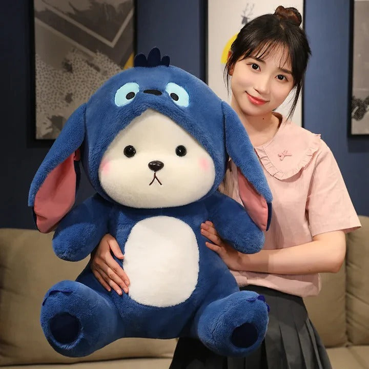 OSITO DISFRAZADO DE STITCH + TARJETA PERSONALIZADA💙🎁🤩