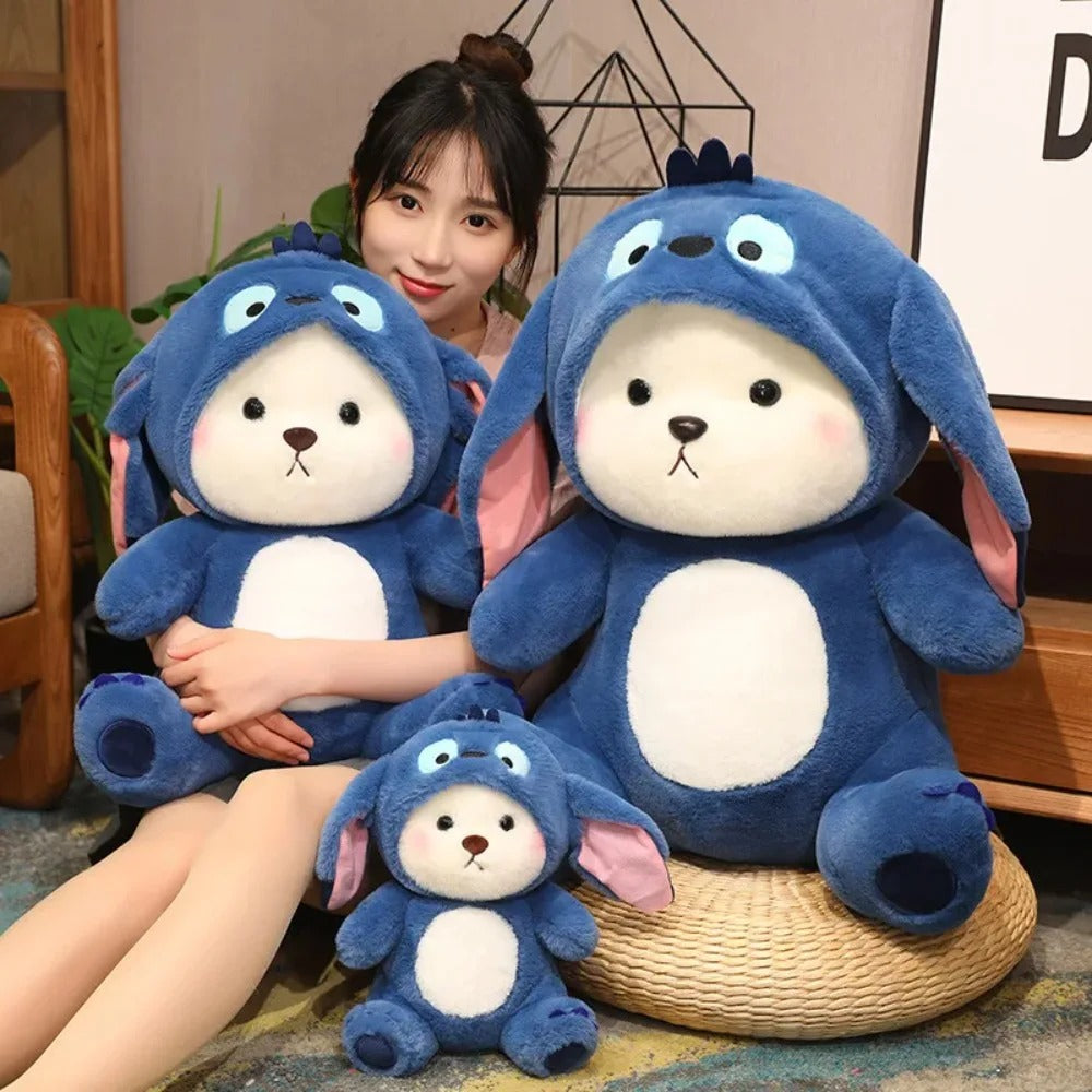 OSITO DISFRAZADO DE STITCH + TARJETA PERSONALIZADA💙🎁🤩