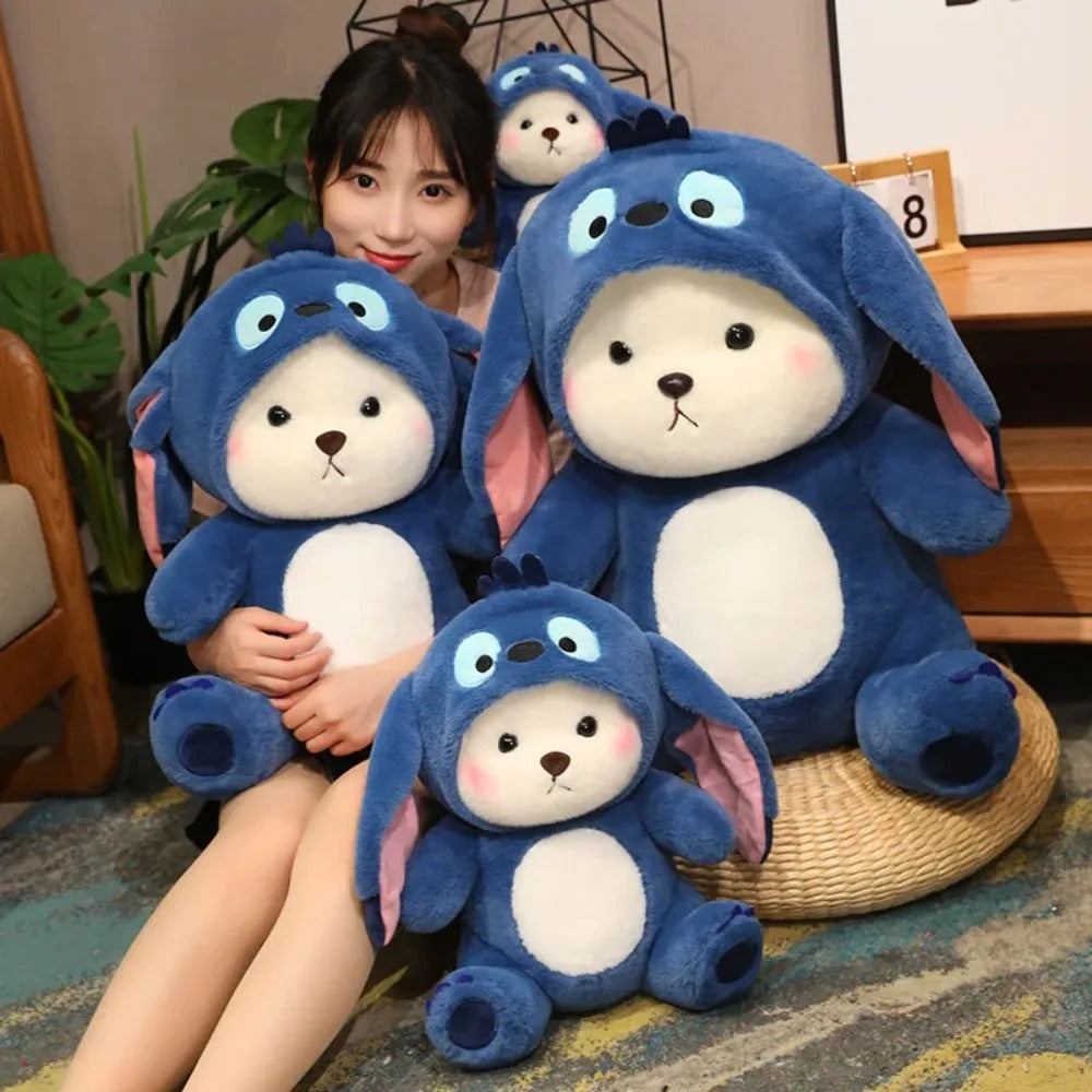 OSITO DISFRAZADO DE STITCH + TARJETA PERSONALIZADA💙🎁🤩